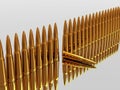 Bullets 9mm ammo row Royalty Free Stock Photo