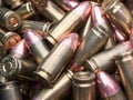 Bullets 9mm caliber luger speer for handgun firearm pistol Royalty Free Stock Photo