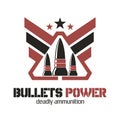 Bullets Power logo. Deadly ammunition.