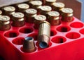 Bullets in a red case