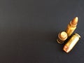 Bullets for rifle handgun pistol firearm closeup Royalty Free Stock Photo