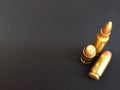 Bullets for rifle handgun pistol firearm closeup Royalty Free Stock Photo