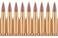 Bullets in a row, 3D rendering Royalty Free Stock Photo