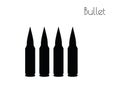 Bullets silhouette on white background Royalty Free Stock Photo