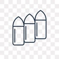 Bullets vector icon isolated on transparent background, linear B
