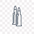 Bullets vector icon isolated on transparent background, linear B