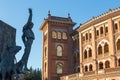 Bullfighter sculpture in front of Bullfighting arena Plaza de Toros de Las Ventas in Madrid, Spain. Royalty Free Stock Photo