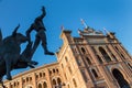 Bullfighter sculpture in front of Bullfighting arena Plaza de Toros de Las Ventas in Madrid, Spain. Royalty Free Stock Photo