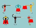 Bullfighter set. Matador cartoon. Bullfight vector illustration Royalty Free Stock Photo