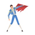 Bullfighter, Toreador Character Dressed in Costume Waving Red Cape, Spanish Corrida Traditional Performance Cartoon Royalty Free Stock Photo