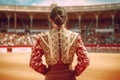 Bullfighter woman matador bull. Generate Ai Royalty Free Stock Photo