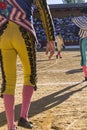 Bullfighters at the paseillo or initial parade. Bullfight at Baeza bullring, Baeza, Spain,