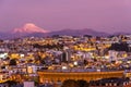 Bullfighting Arena and Cayambe Volcano, Quito, Ecuador Royalty Free Stock Photo