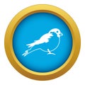 Bullfinch icon blue vector isolated