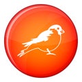 Bullfinch icon, flat style