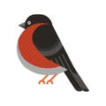 Bullfinch Bird Geometric Icon in Flat Design