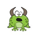 Bullfrog cartoon character. Funny vector illustration