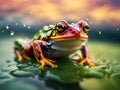 A Bullfrog portrait, wildlife photography, Ai Generated