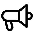 Bullhorn Bold Line Icon which can easily modify or edit and color as well Royalty Free Stock Photo