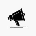 Bullhorn, digital, marketing, media, megaphone Glyph Icon. Vector isolated illustration