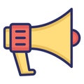 Bullhorn, hailer isolated Vector Icon which can easily modify or edit