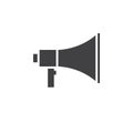 Bullhorn icon vector, megaphone solid logo, pictogram isolated