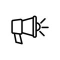 Bullhorn megaphone, hiring requirements symbol line icon, Vector Illustration