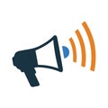 Bullhorn, megaphone, news icon. Simple vector sketch
