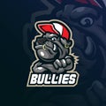 Bullies mascot logo design vector with modern illustration concept style for badge, emblem and t shirt printing. smart bullies