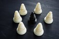Bulling and discriminatory harassment. Black and white chessmen