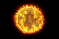 Bullish Bitcoin on fire for new record Royalty Free Stock Photo