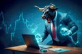 Bullish Stock Market Cryptocurrency Trading with Fury, AI Generated