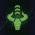 Bullish symbols on stock market vector. Fund, forex or commodity price charts, on abstract background. Symbol of the green bull Royalty Free Stock Photo