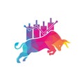 Bullish Trader Logo. Forex bull logo design template