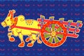 Bullock cart in Indian art style
