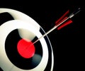 Bulls eye Target Shows Successful Winning Royalty Free Stock Photo