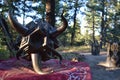 Bulls Horn and Cube Art made of Metal