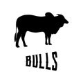 Bulls silhouette vector. male cow vector