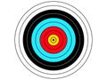 Bullseye archery
target board, illustration image Royalty Free Stock Photo