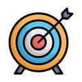 Bullseye arrow, dartboard Vector Icon which can easily modify Royalty Free Stock Photo