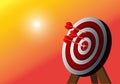 Bullseye is a business goal. Dart is an opportunity and Dartboard is a goal and goal, a business challenge concept Royalty Free Stock Photo