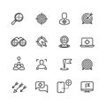 Bullseye, customer focus and targeting line vector icons