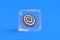 Bullseye, dart board in ice cube