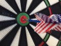 Bullseye darts dartboard with american flag Royalty Free Stock Photo