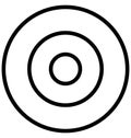 Bullseye Isolated Line Vector Icon that can be easily modified or edited. Royalty Free Stock Photo