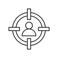 Bullseye Line Style vector icon which can easily modify or edit