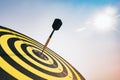 Bullseye is a target of business. Dart is an opportunity and Dartboard is the target and goal. So both of that represent a Royalty Free Stock Photo