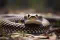 bullsnake closeup view at day light, neural network generated photorealistic image