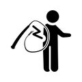 Bullwhip, kinky, pain icon. Black vector graphics