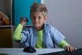 Bully boy in his room Royalty Free Stock Photo